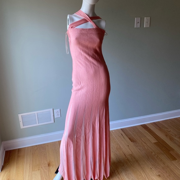 St. John Shimmer Jacquard Sheer Pleats Knit Gown. Size 4. $1995 - Picture 9 of 11